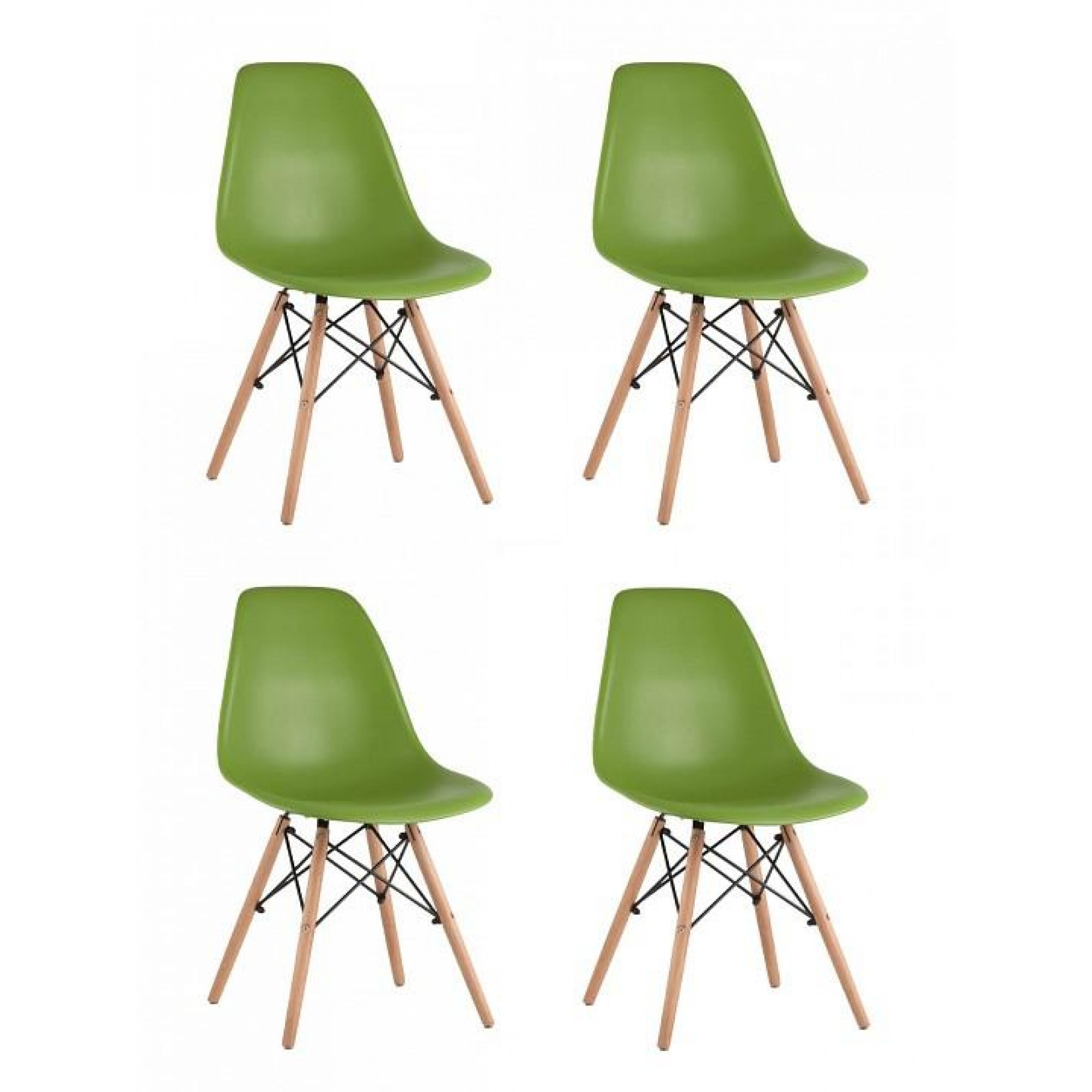 Набор из 4 стульев Eames    SGR_8056PP-GREEN-X4