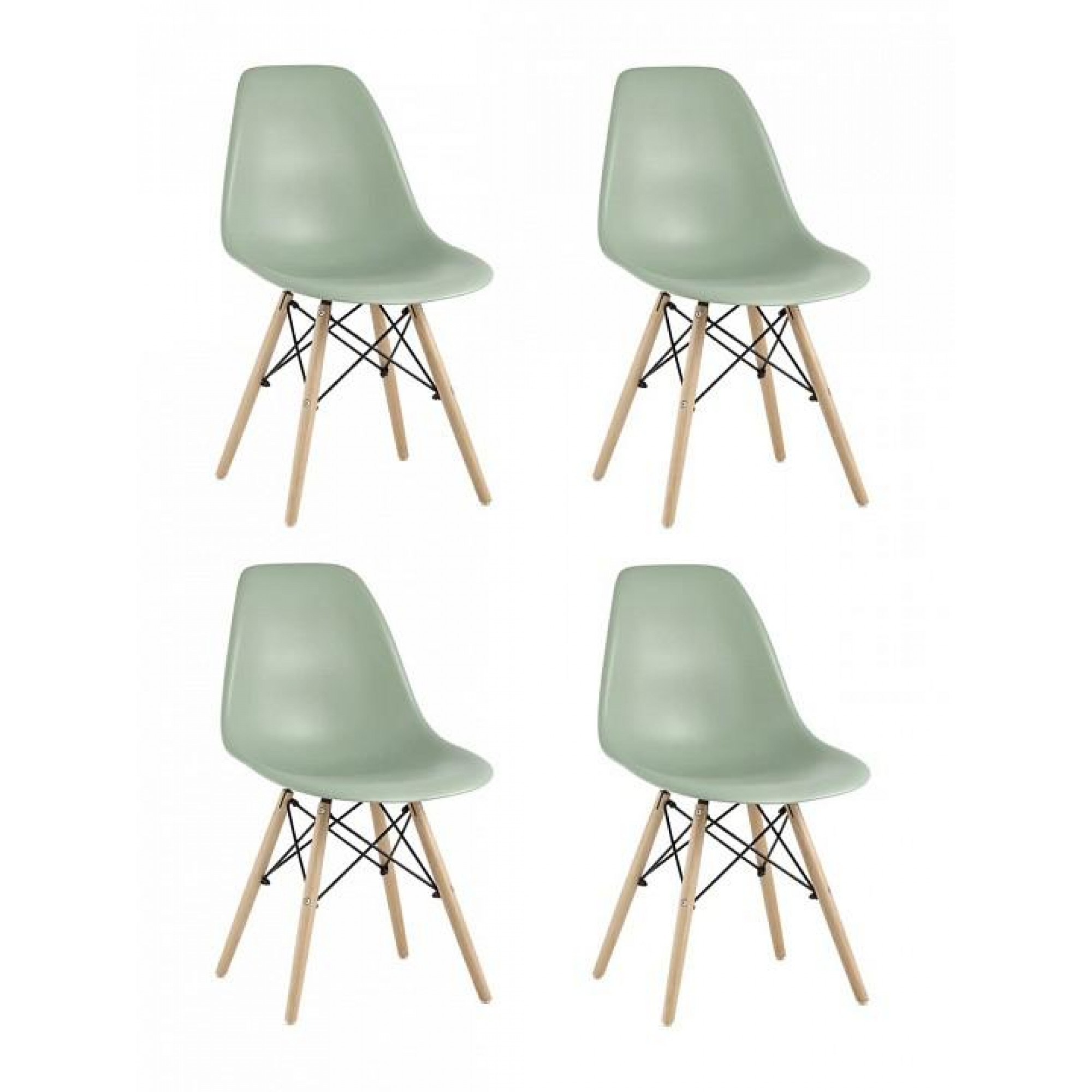 Набор из 4 стульев Eames бежевый 460x530x815(SGR_8056PP-greyish-green-70077-X4)