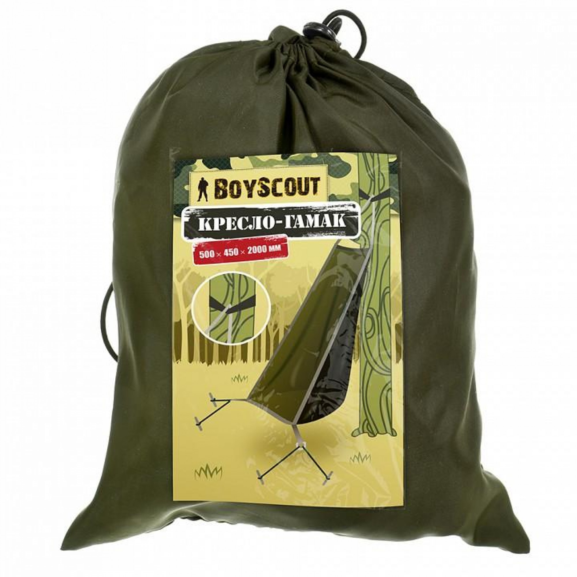 Гамак подвесной Boyscout зеленый BSC_61165