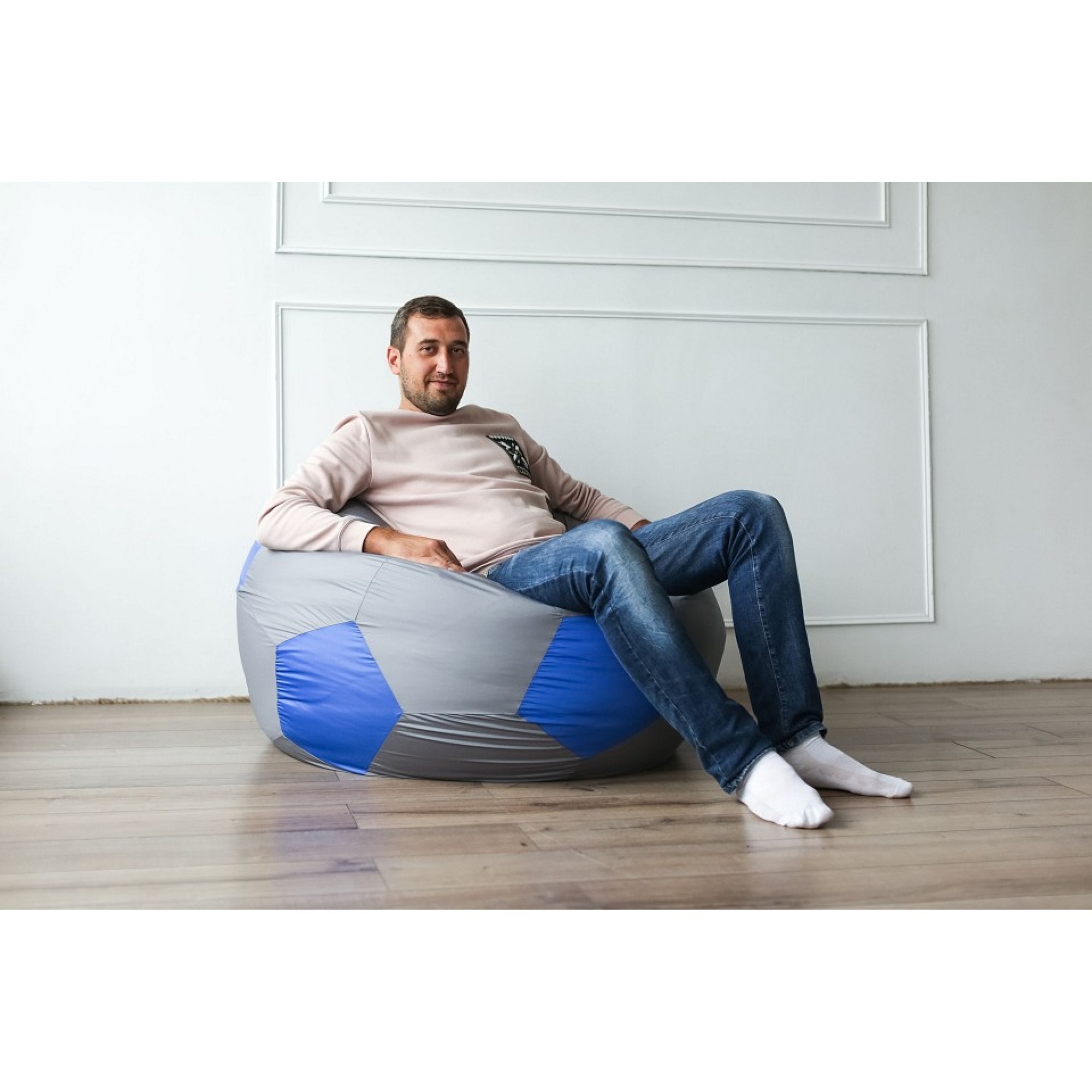 Кресло-мешок Мяч Серо-Синий (Оксфорд)    DRB_4066