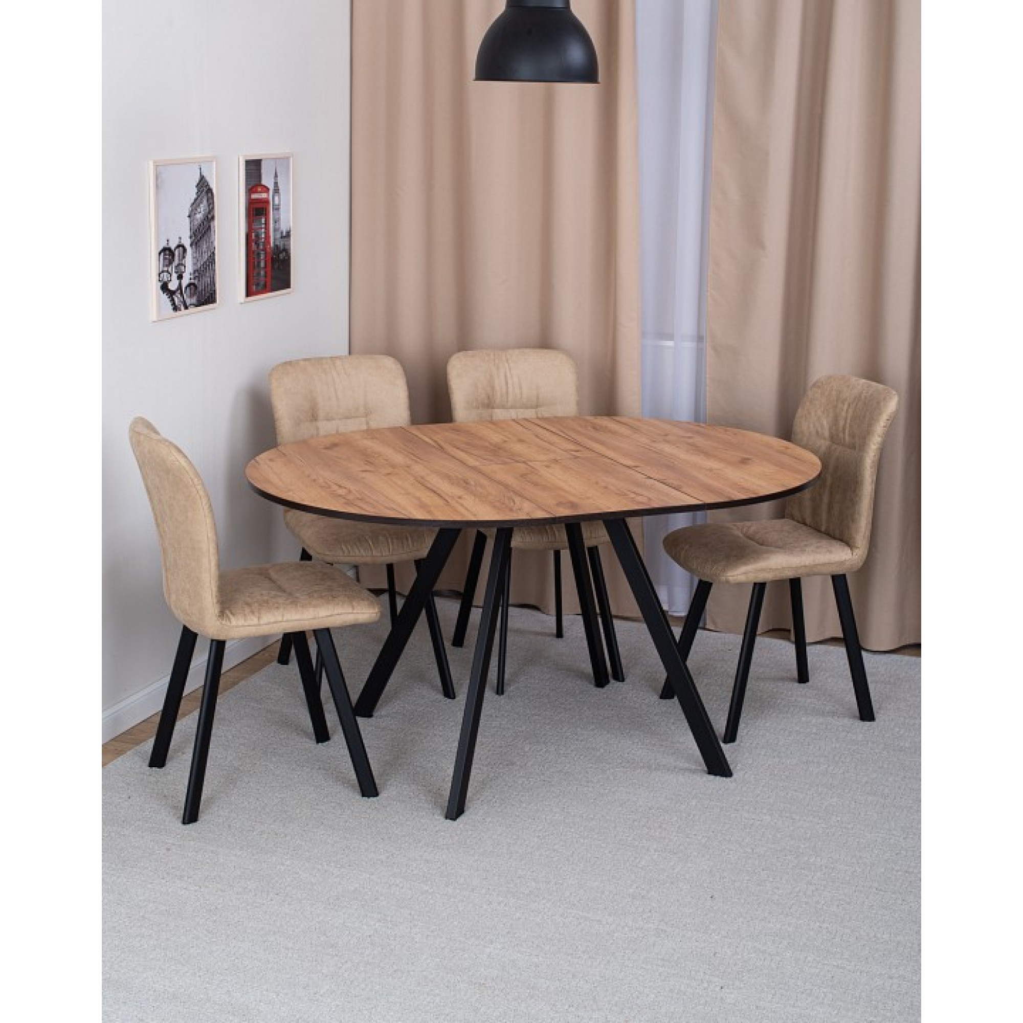 Стол обеденный Вита К-1 древесина коричневая светлая дуб DOM_Vita_K-1_DK_95_CHR