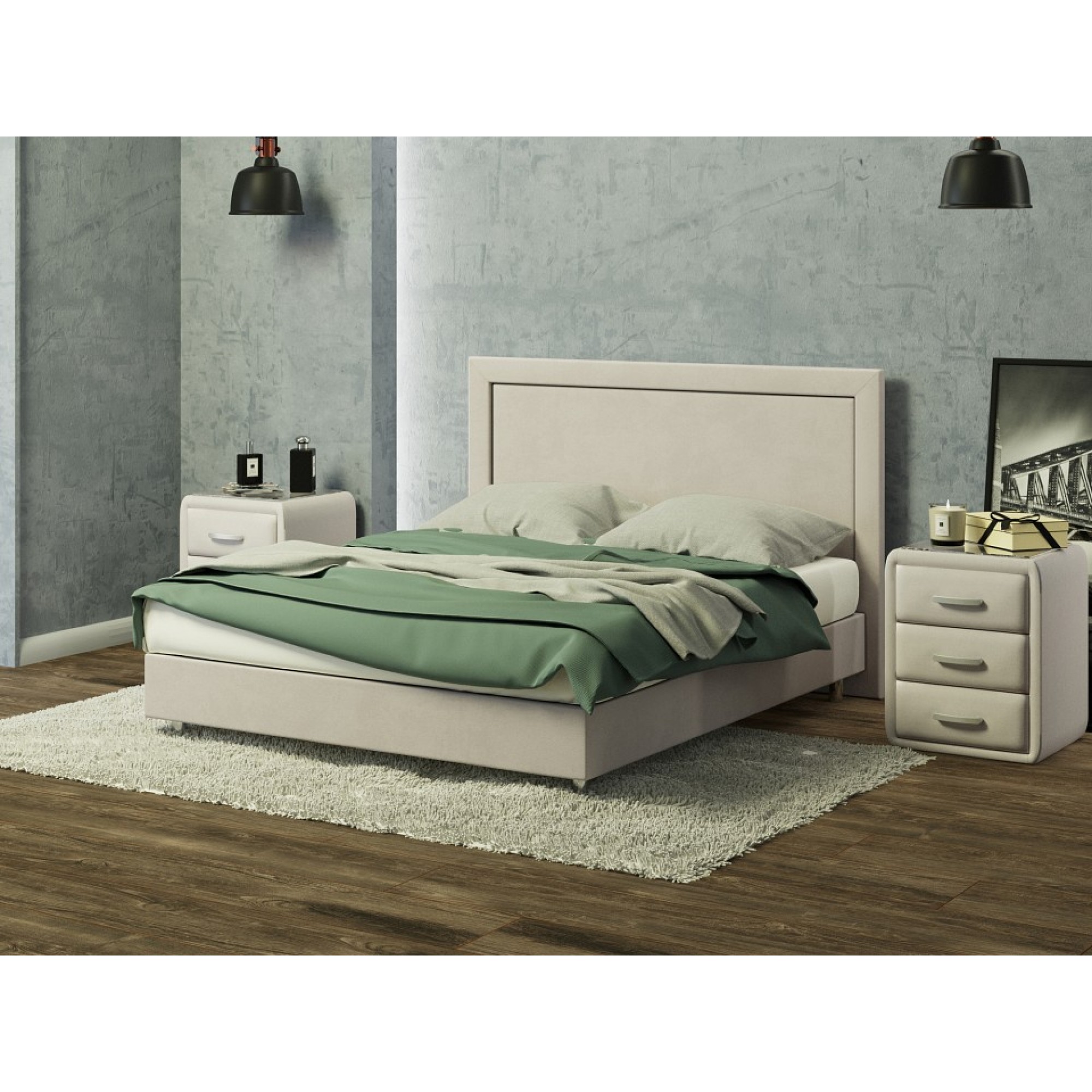 Кровать полутораспальная London Boxspring Standart  ORM_140-200-LondonBoxspringStandart-UltraSand