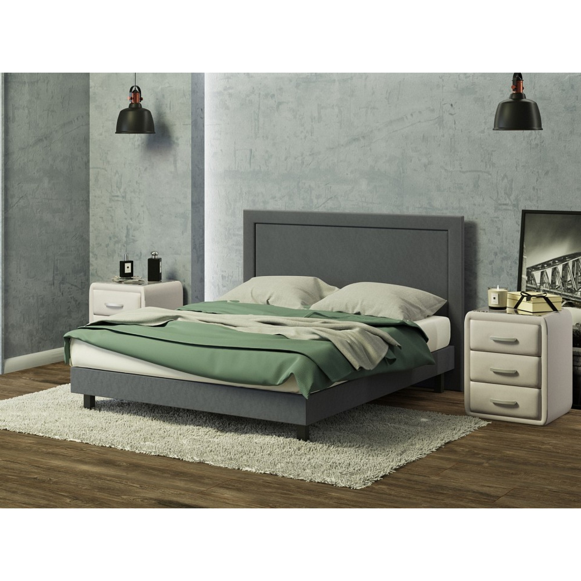 Кровать полутораспальная London Boxspring Standart  ORM_140-200-LondonBoxspringStandart-Monopoly996