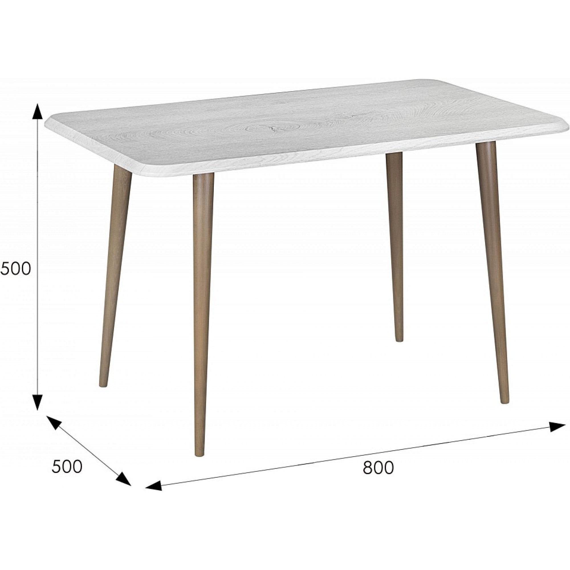 Стол журнальный BeautyStyle 4 древесина коричневая светлая дуб 800x500x500(ML_006460)