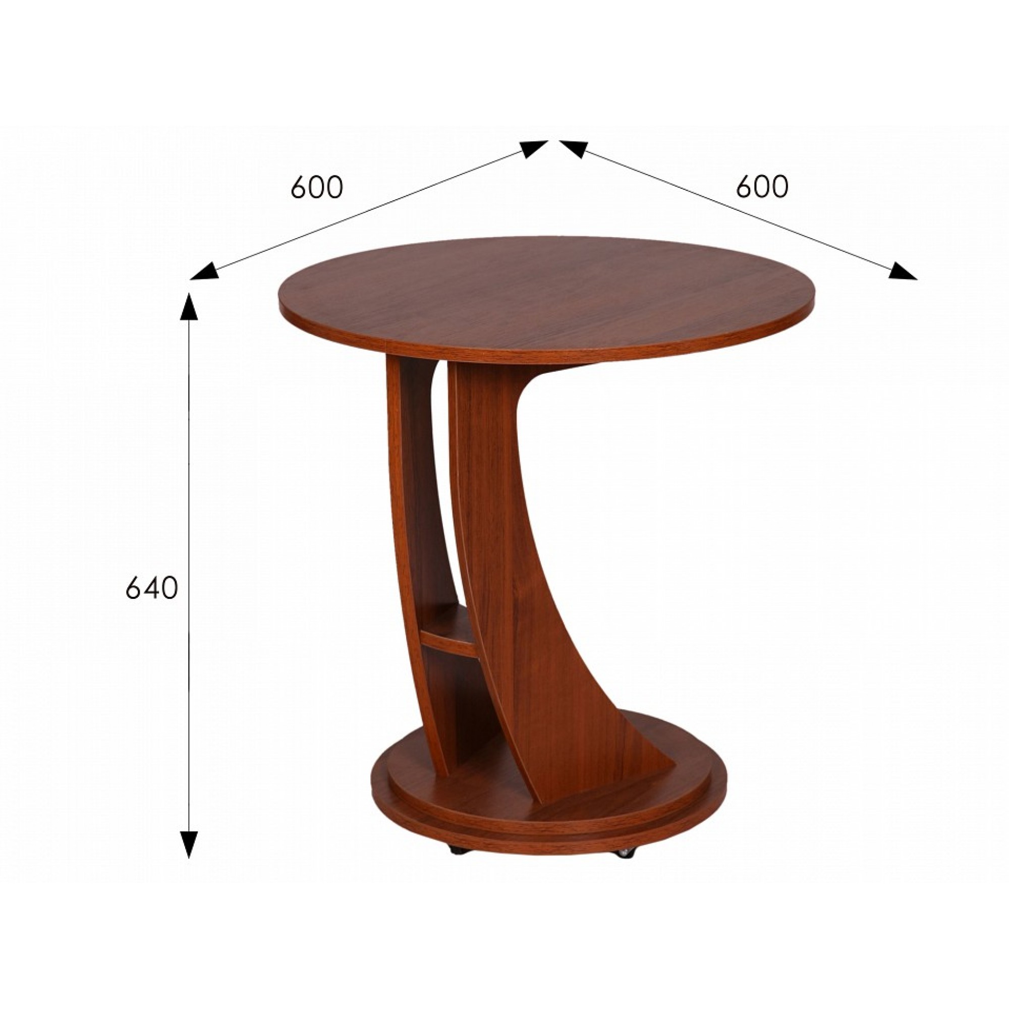 Стол придиванный Акцент-2 древесина коричневая нейтральная орех ML_005845