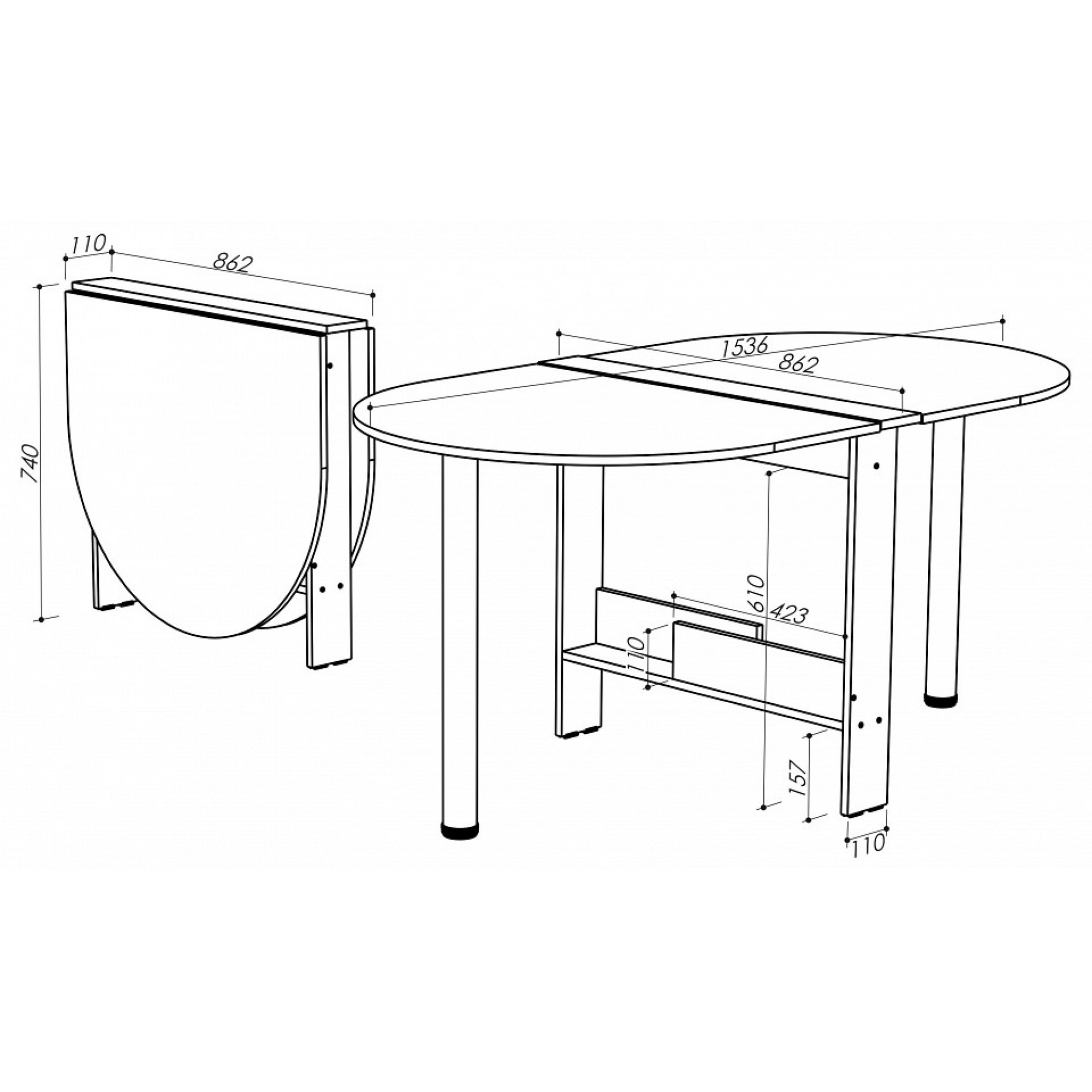 Стол обеденный СТК 12    JZZ_STK-12V