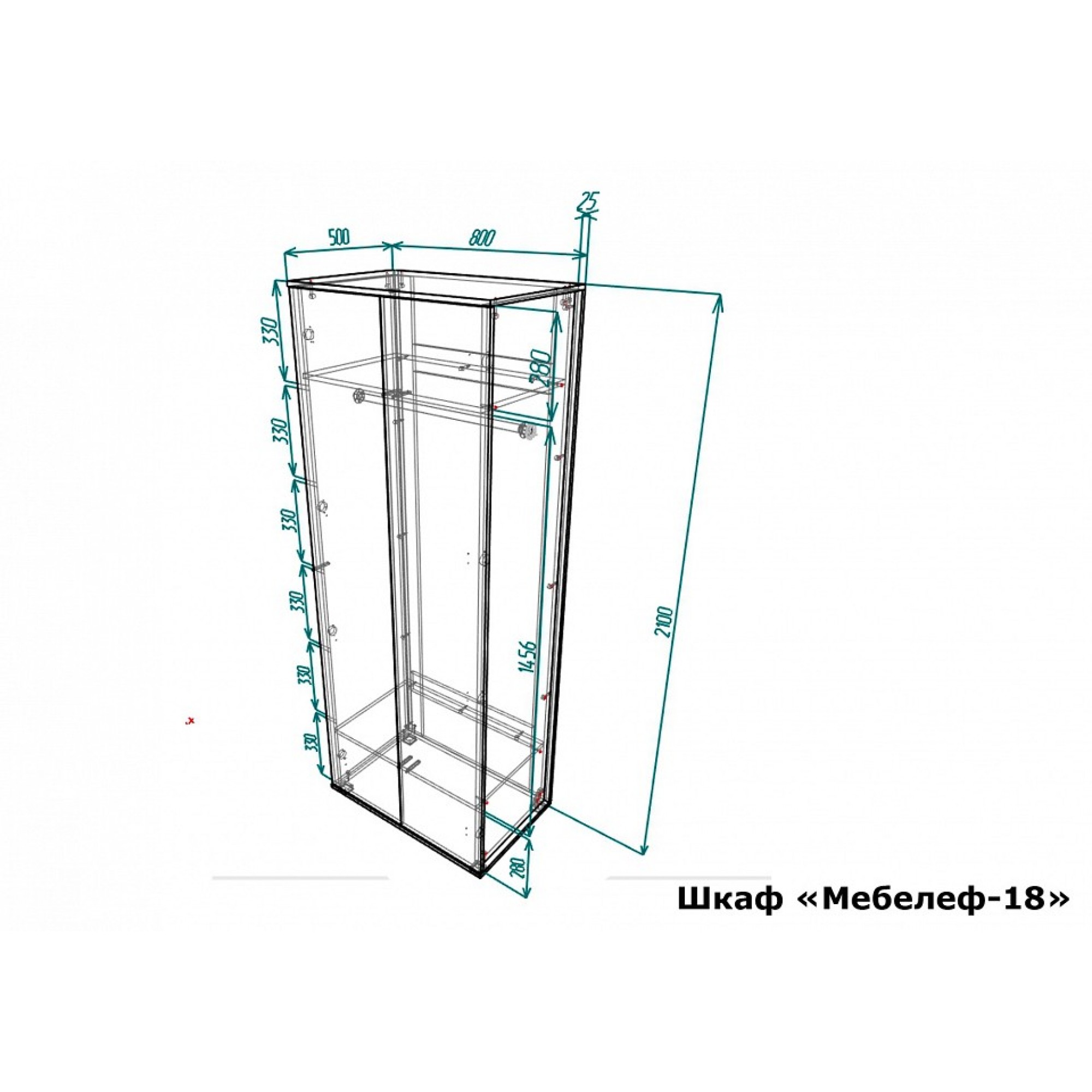 Шкаф платяной Мебелеф-18    MLF_SHk-MF-018