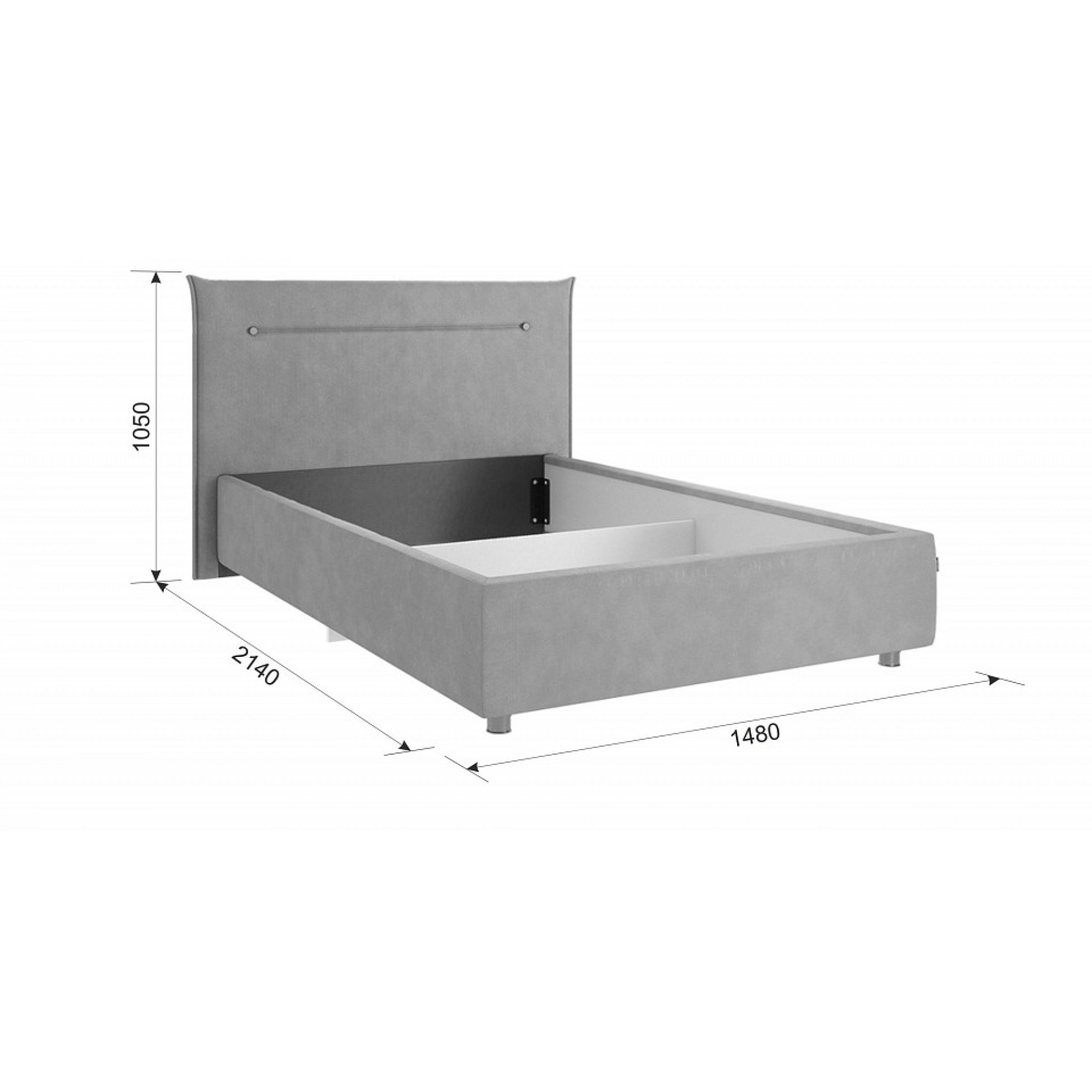 Кровать полутораспальная Альба    MBS_KM1-2-16-2081