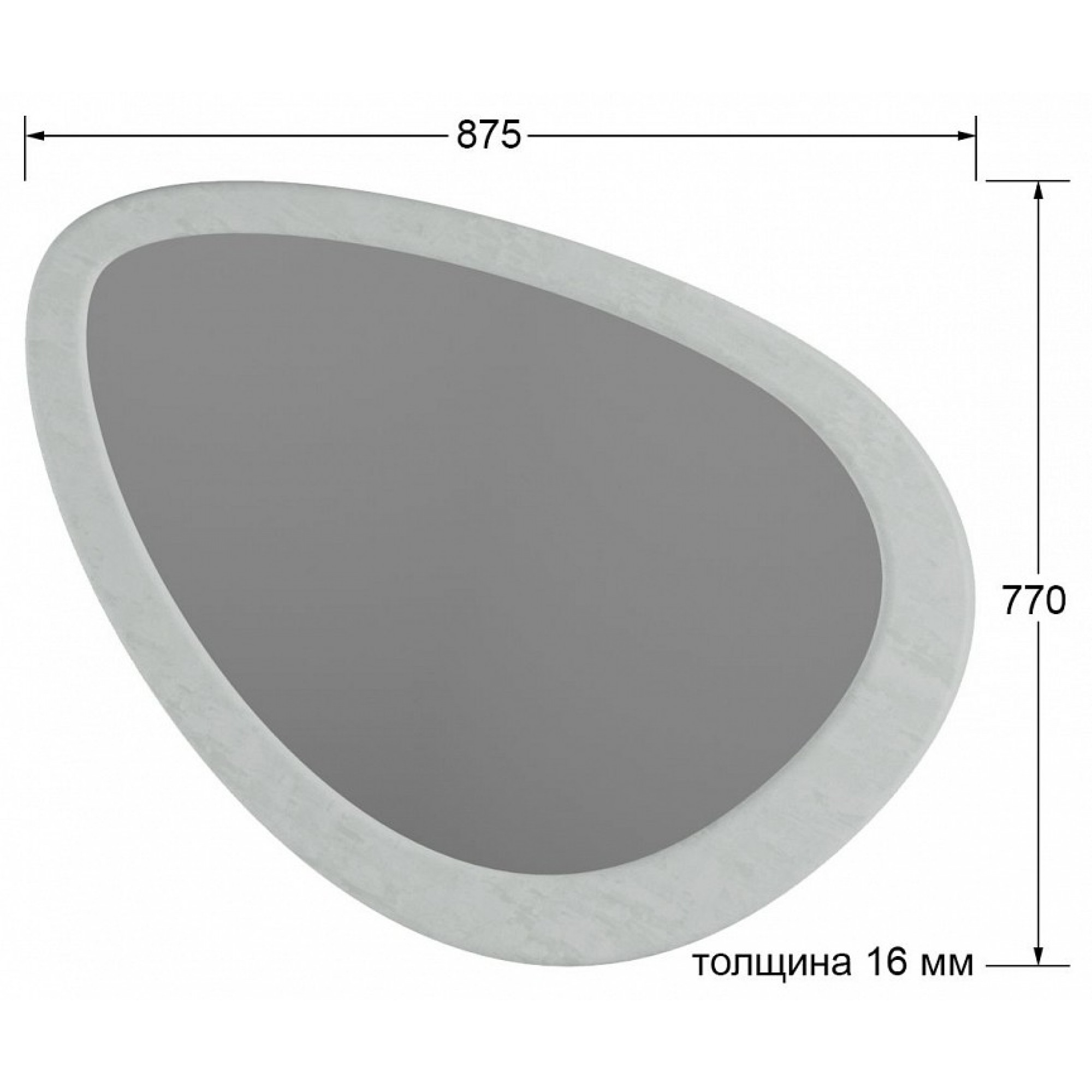 Зеркало настенное Телфорд вью серый 875x770x16(KLF_9348732905)