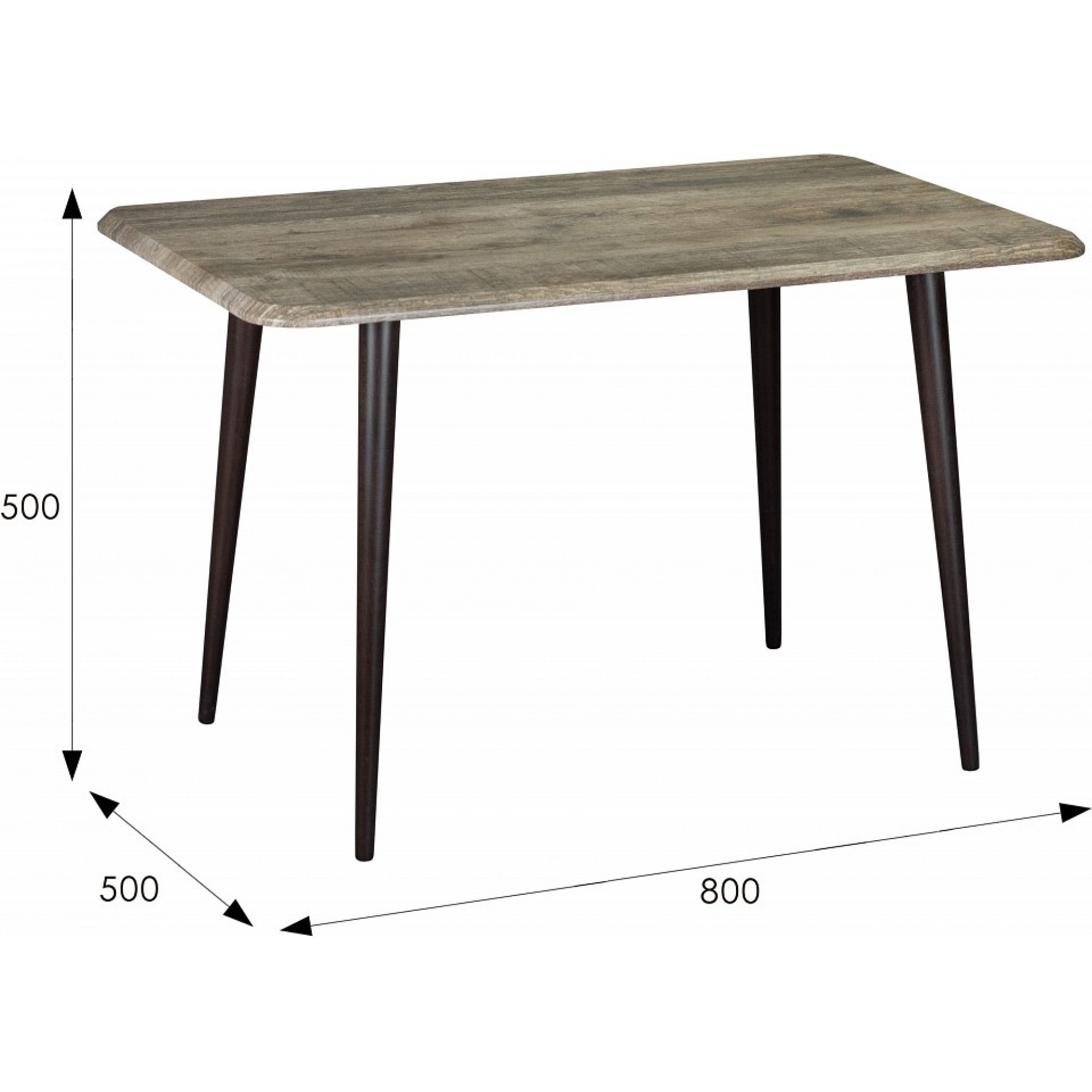 Стол журнальный BeautyStyle 4 древесина коричневая светлая дуб 800x500x500(ML_006459)