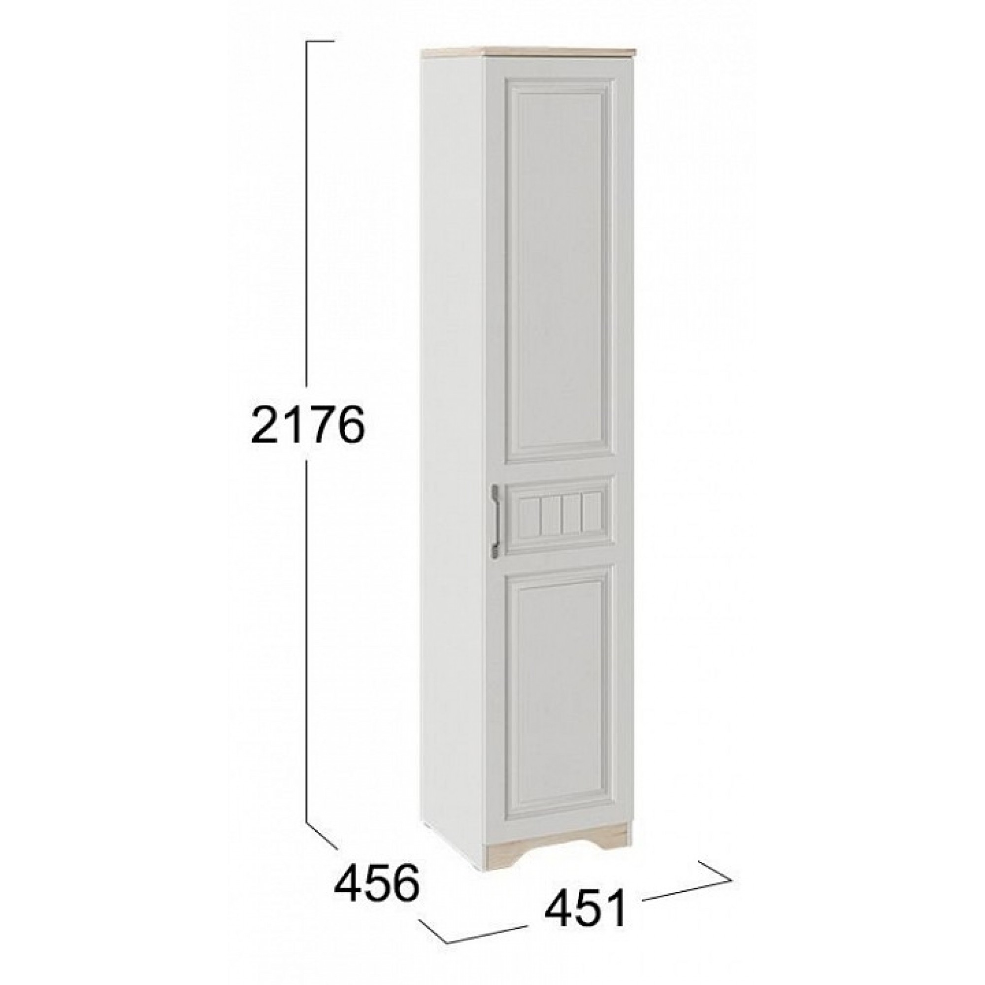 Шкаф для белья Тоскана СМ-353.21.001R белый 451x456x2176(TRI_194921)