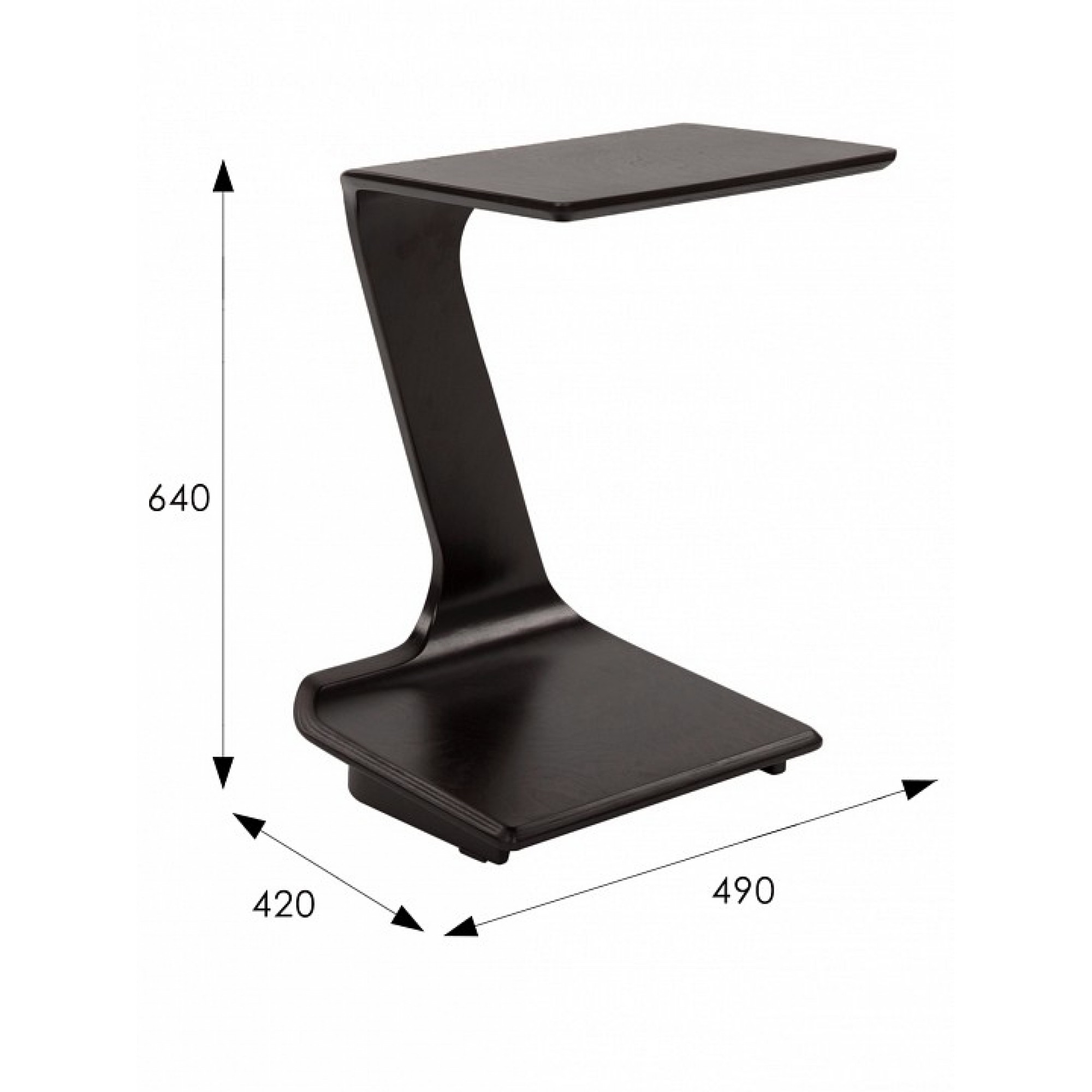 Стол придиванный Неро древесина коричневая темная венге 490x420x640(ML_005271)