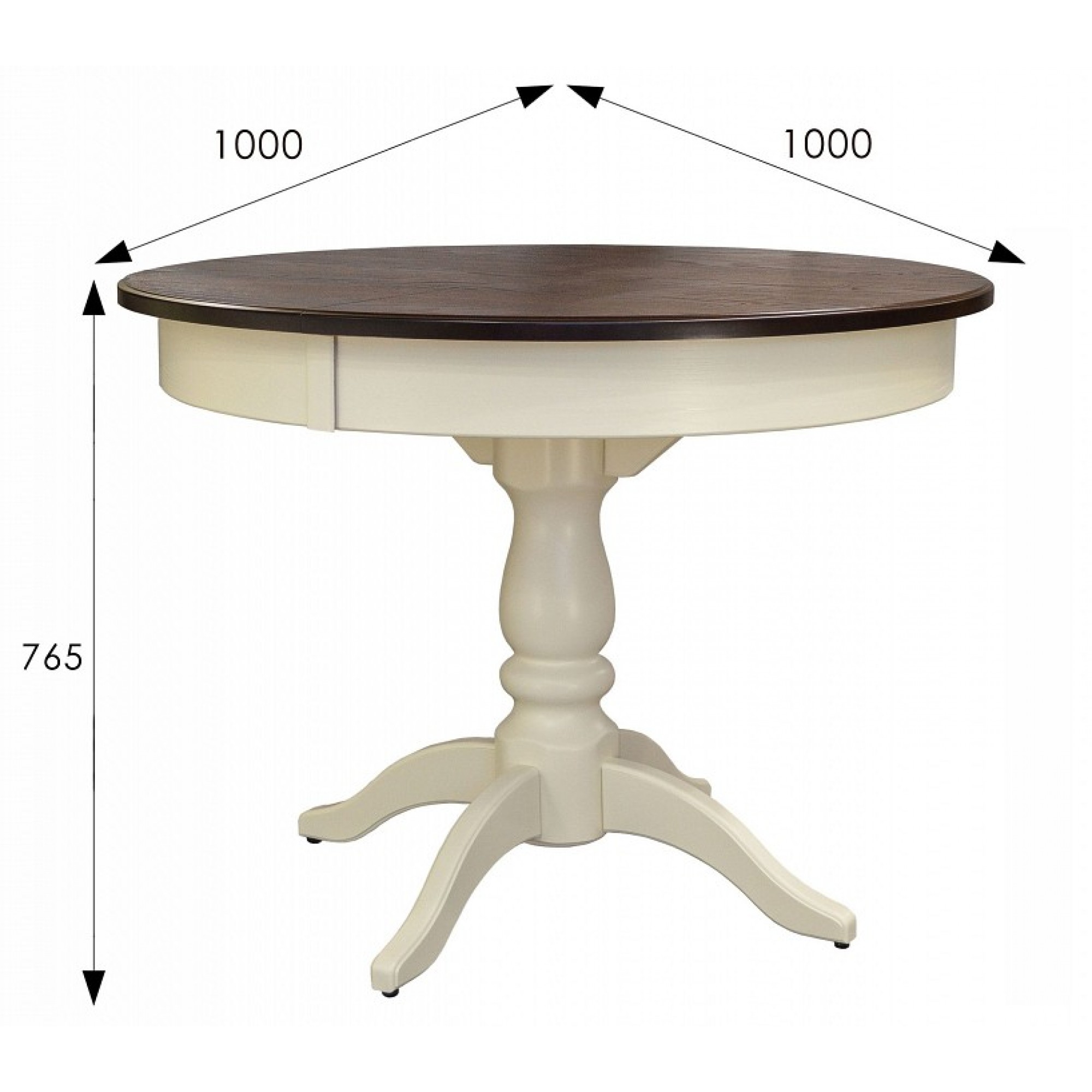 Стол обеденный Моро древесина коричневая нейтральная орех 1000, 1400x1000x765(ML_006442)