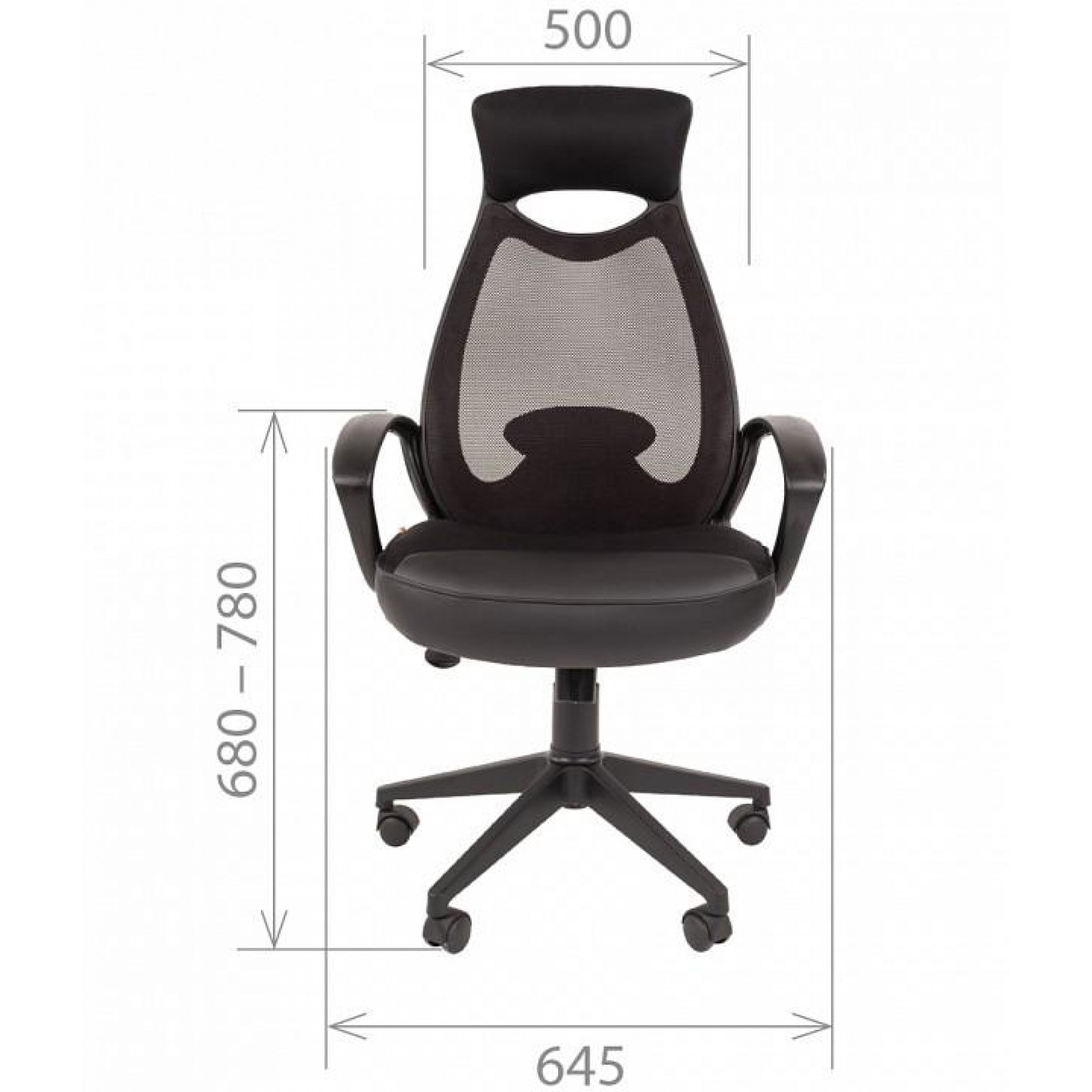 Кресло для руководителя Chairman 840 черный 645x600x1180-1280(CHA_7025290)