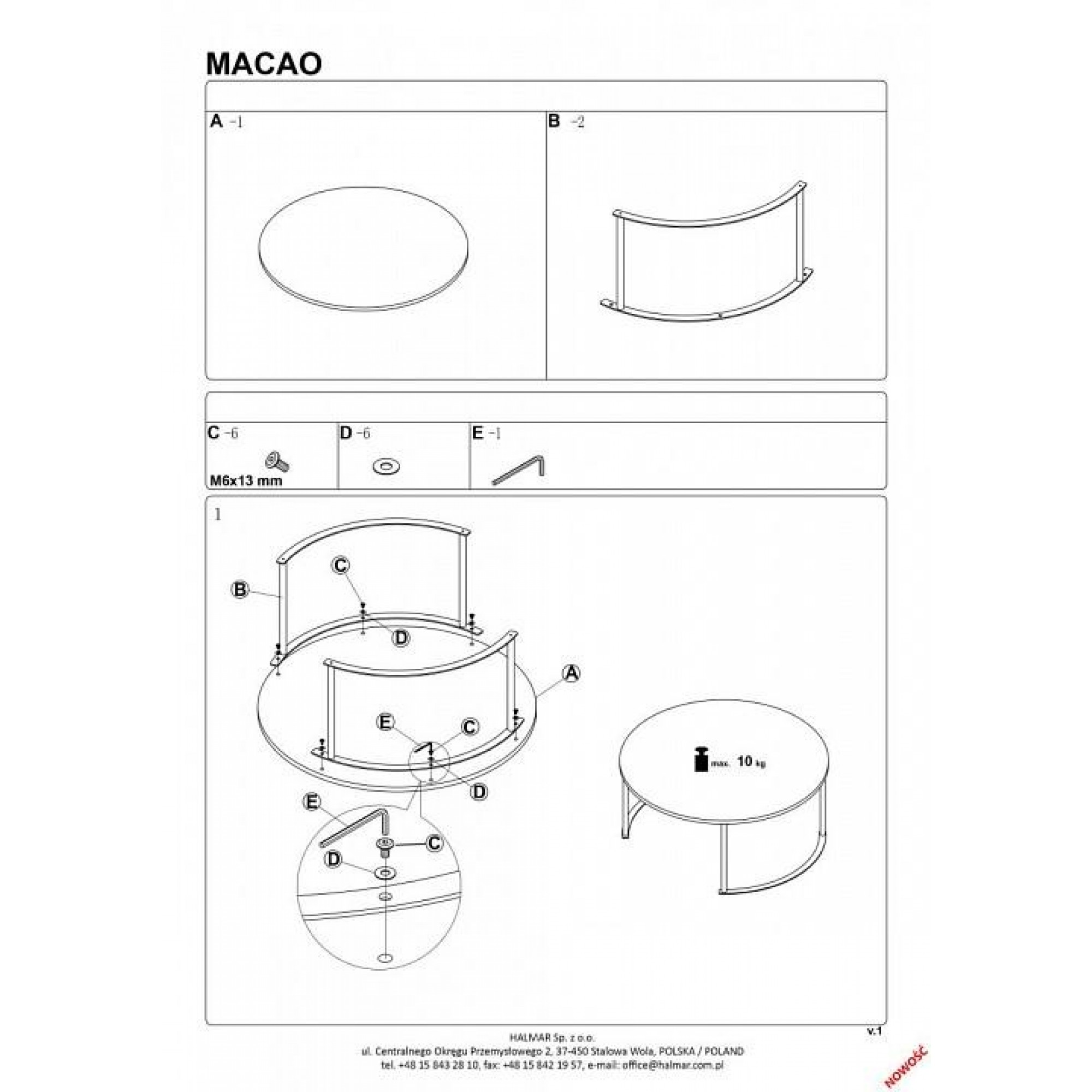 Стол журнальный Macao серый HLM_V-CH-MACAO-LAW