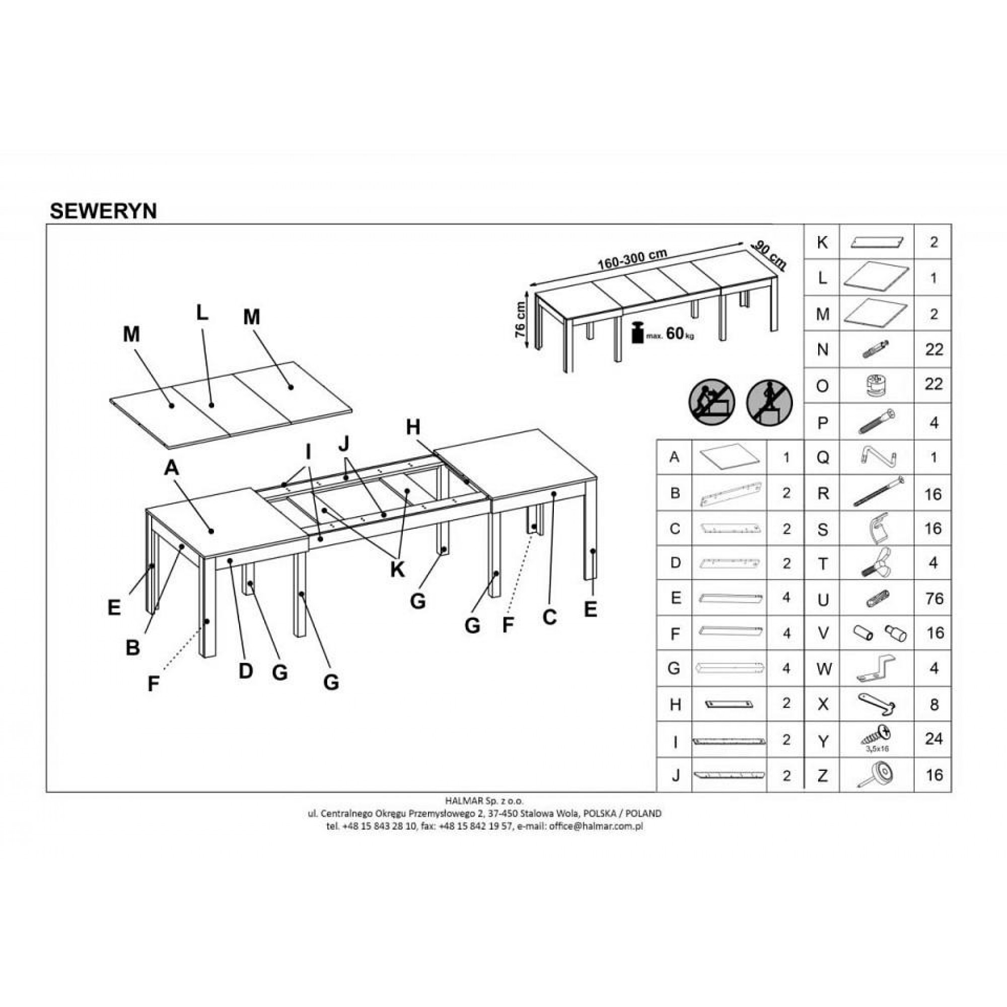 Стол обеденный Seweryn    HLM_V-PL-SEWERYN-ST-SONOMA