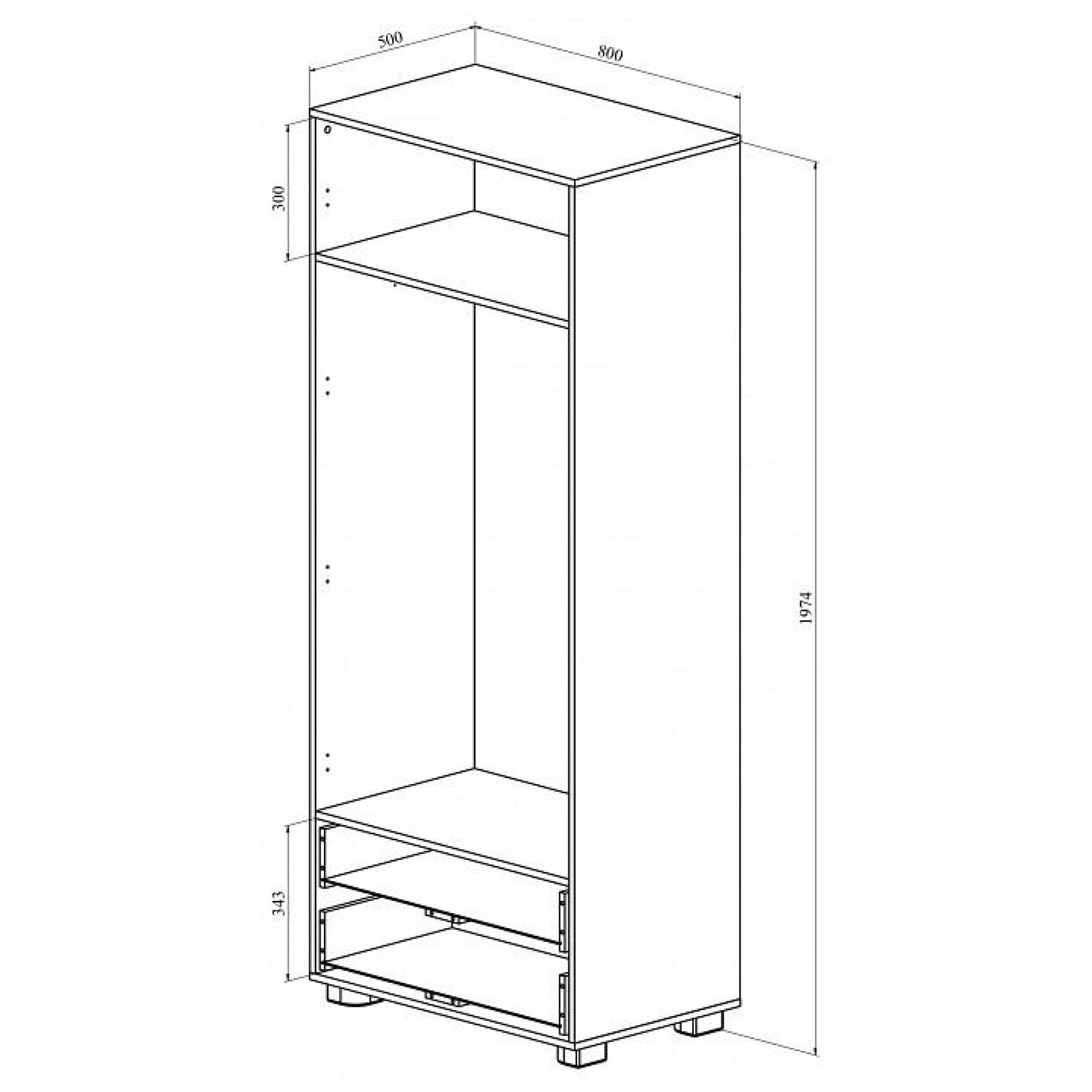 Шкаф платяной ДримСтар ДС-60К    KOM_DS-60KZ