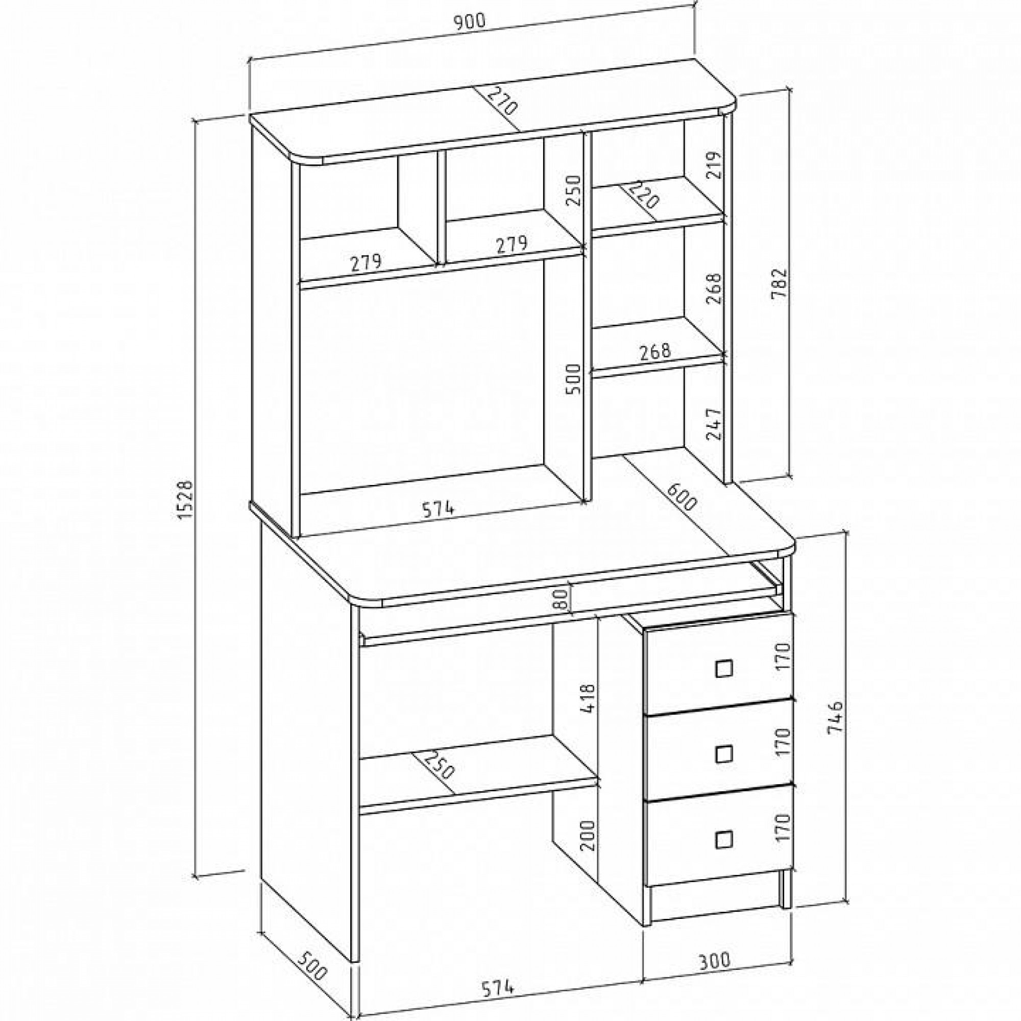 Стол компьютерный Бостон-11    MAS_KSB-11-DAT