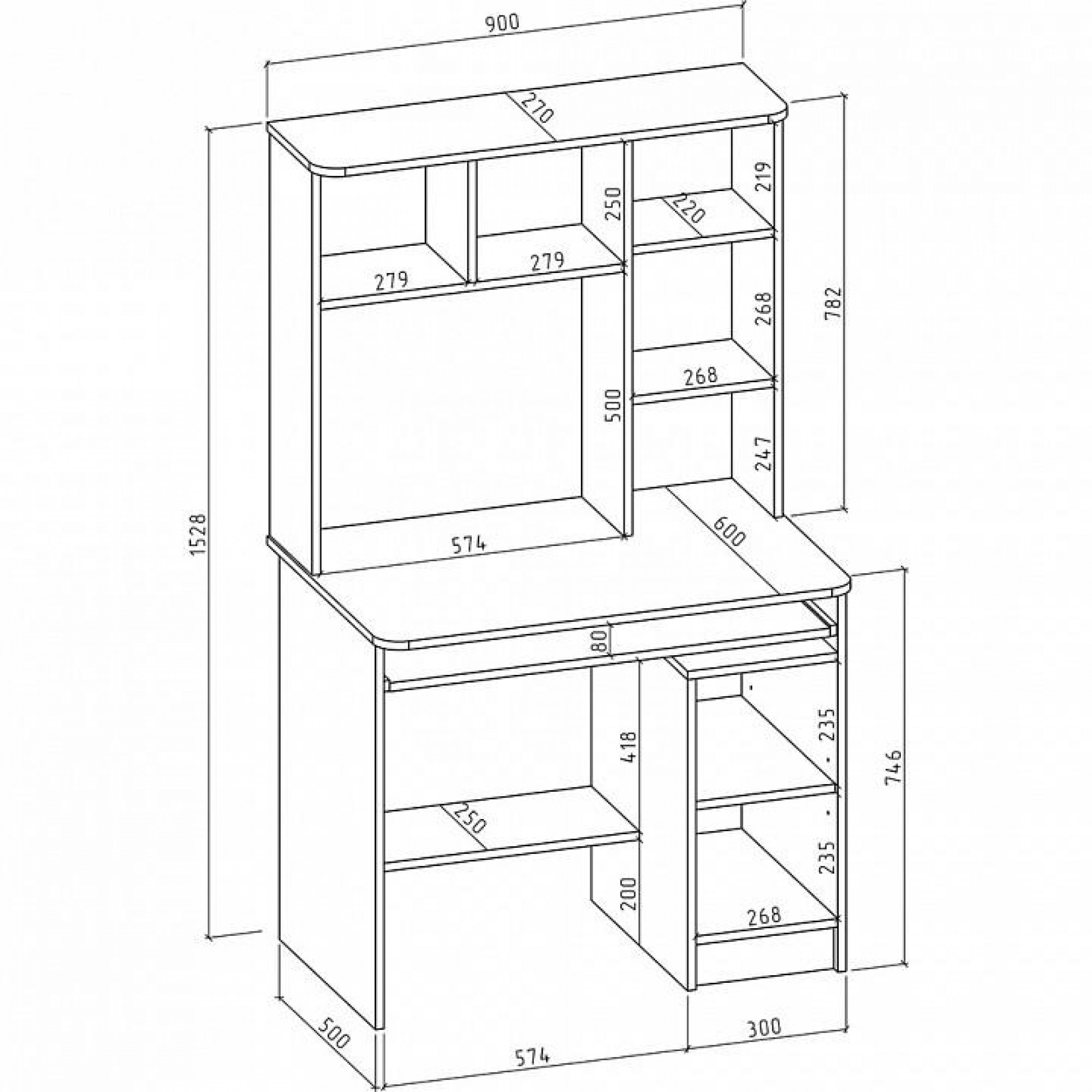 Стол компьютерный Бостон-9    MAS_KSB-9-DS