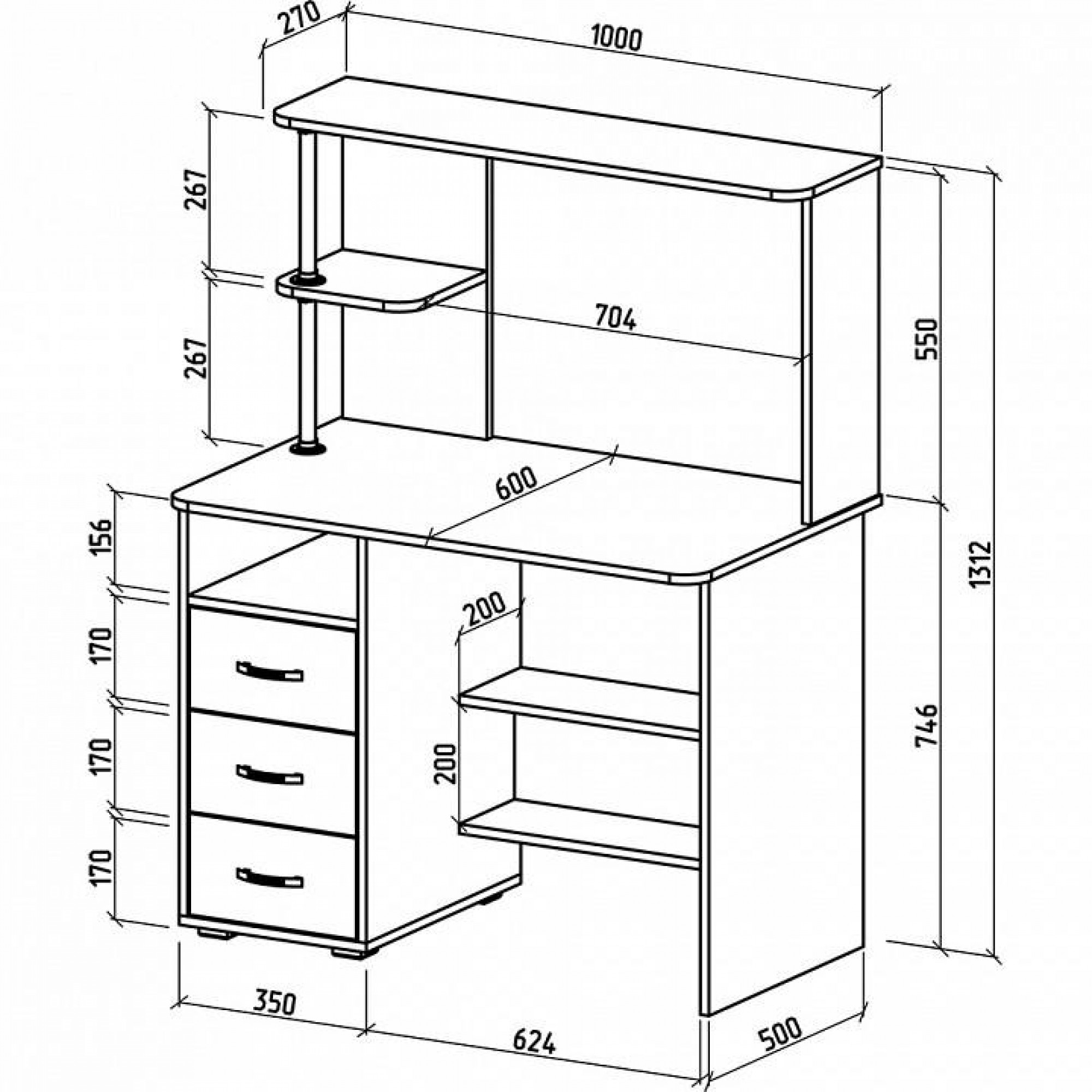 Стол компьютерный Форест-12 MAS_PSF-12-DS