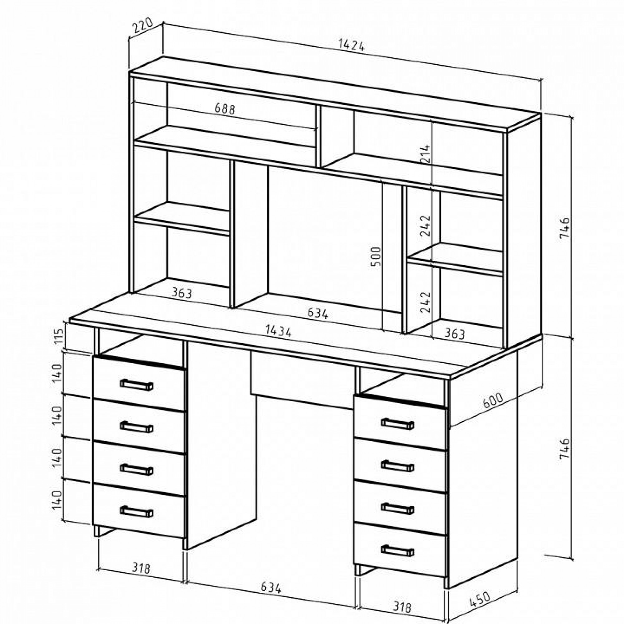 Стол компьютерный Лайт-9 СН    MAS_PSLT-9-SN-DS