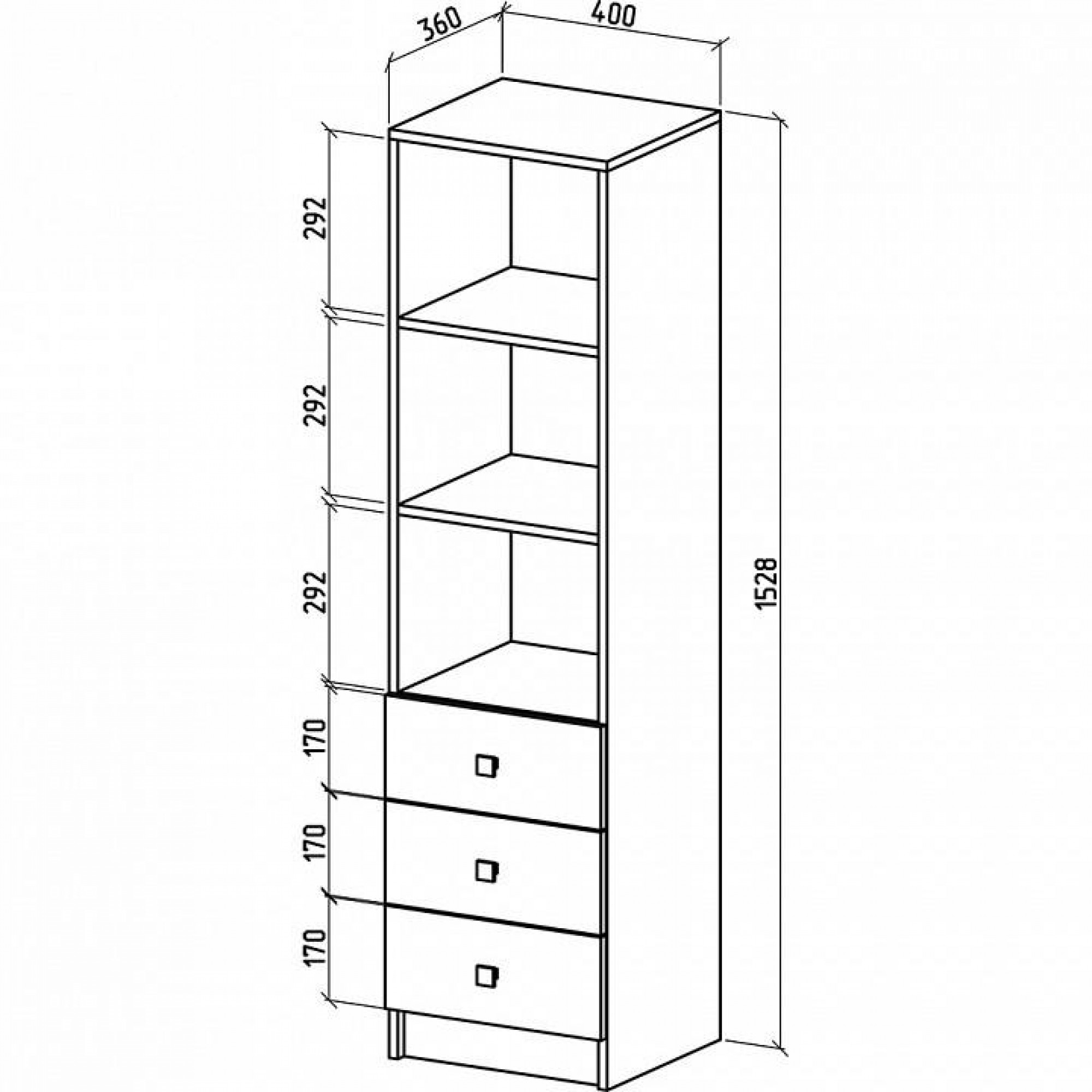 Стеллаж комбинированный Бостон-2    MAS_STB-2-BEL