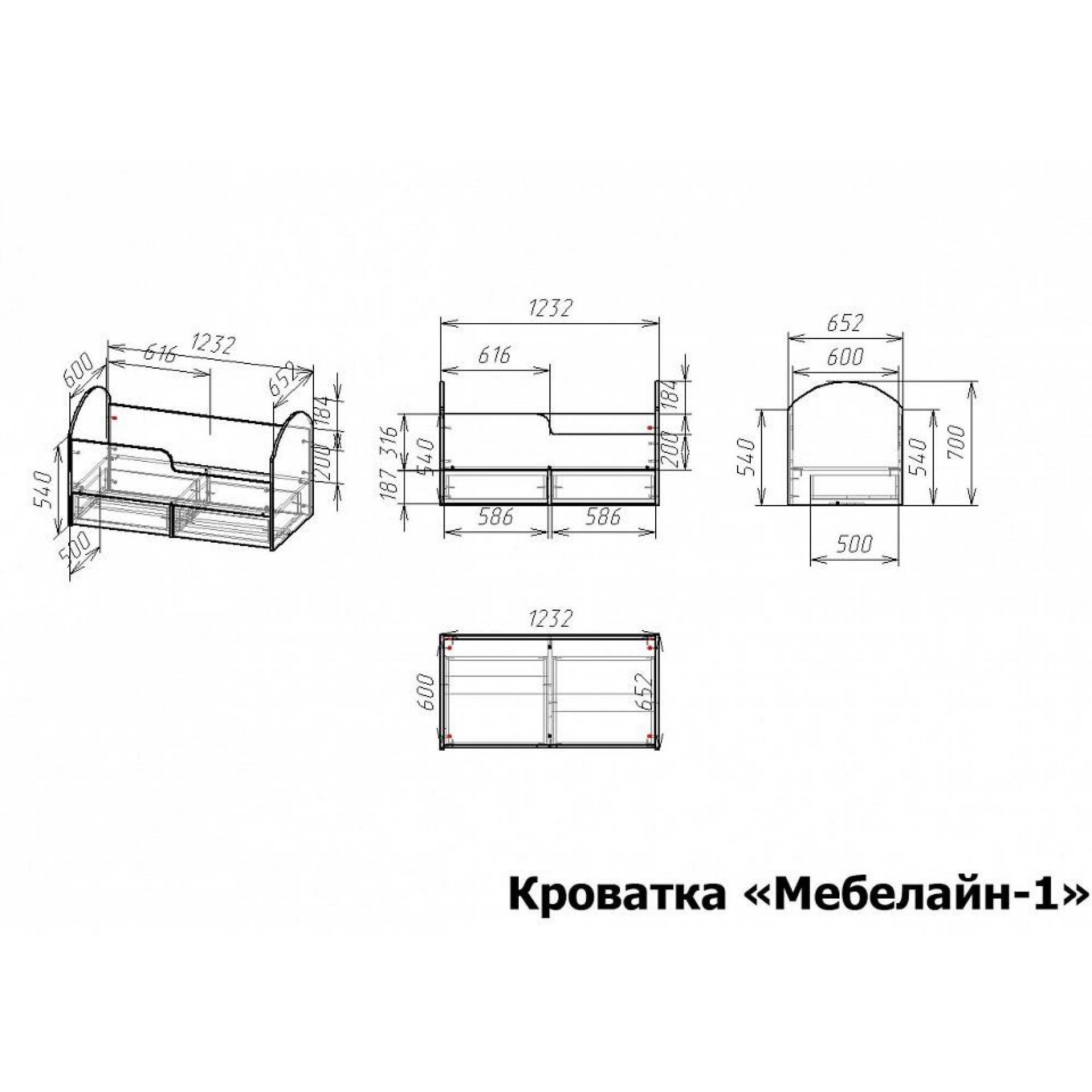Кровать Мебелайн-1    MLN_DKr-MN-001