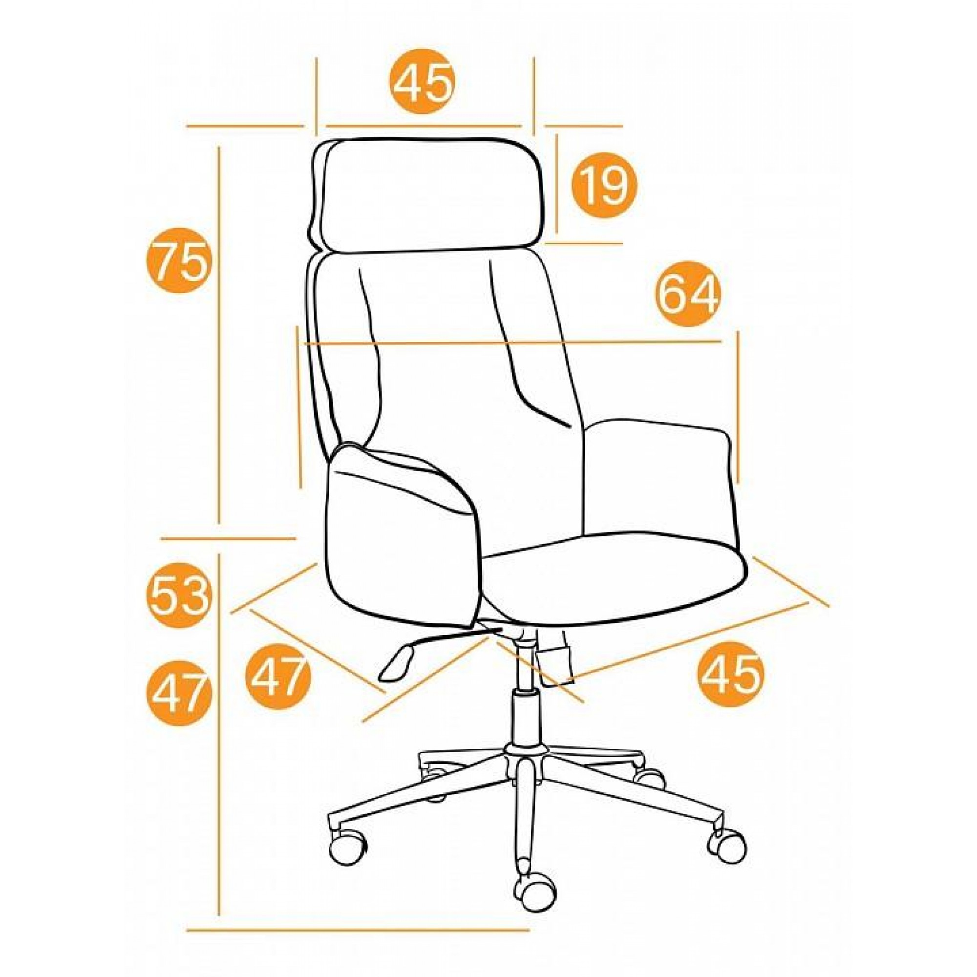 Кресло для руководителя Charm черный 640x470x1220-1280(TET_13909)