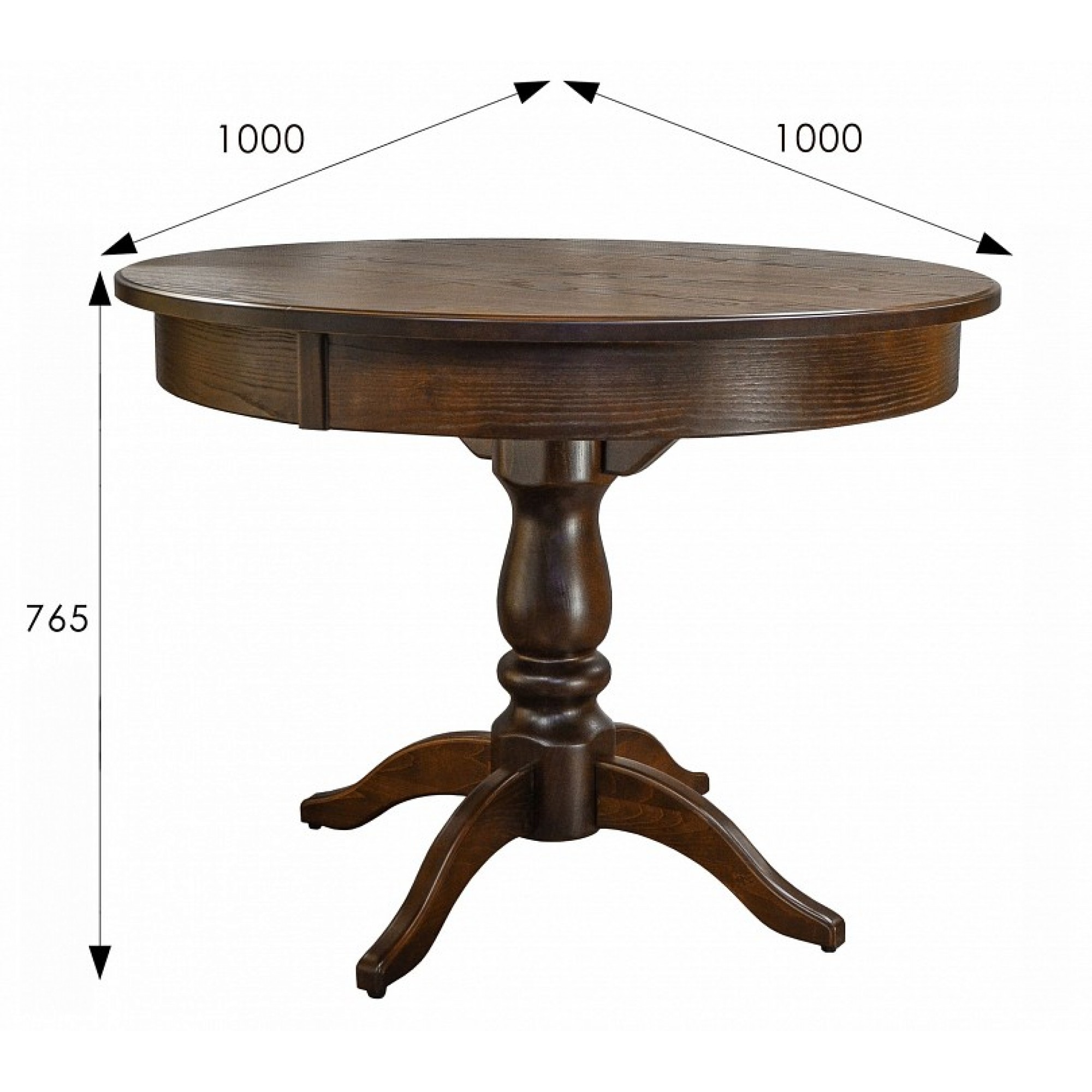 Стол обеденный Моро 04 древесина коричневая нейтральная орех 1000, 1400x1000x765(ML_006441)