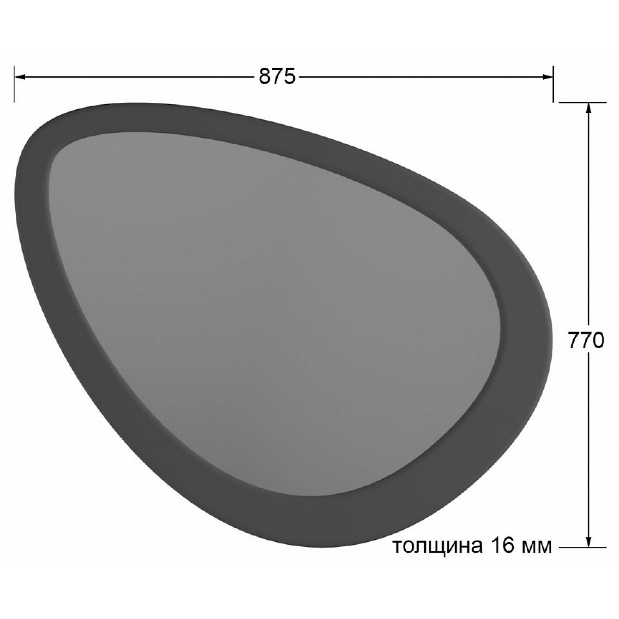 Зеркало настенное Телфорд вью серый 875x770x16(KLF_9348732902)