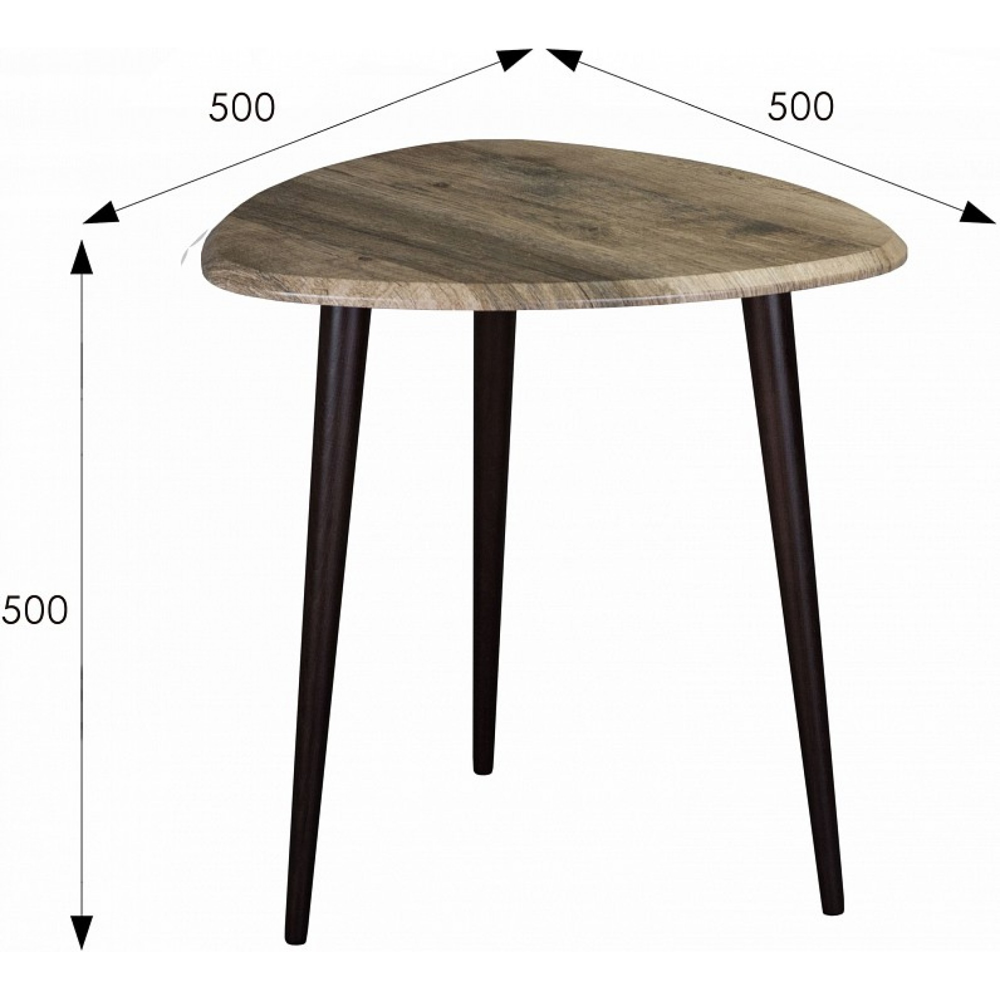 Стол журнальный BeautyStyle 7 древесина коричневая светлая дуб 500x500x500(ML_006461)